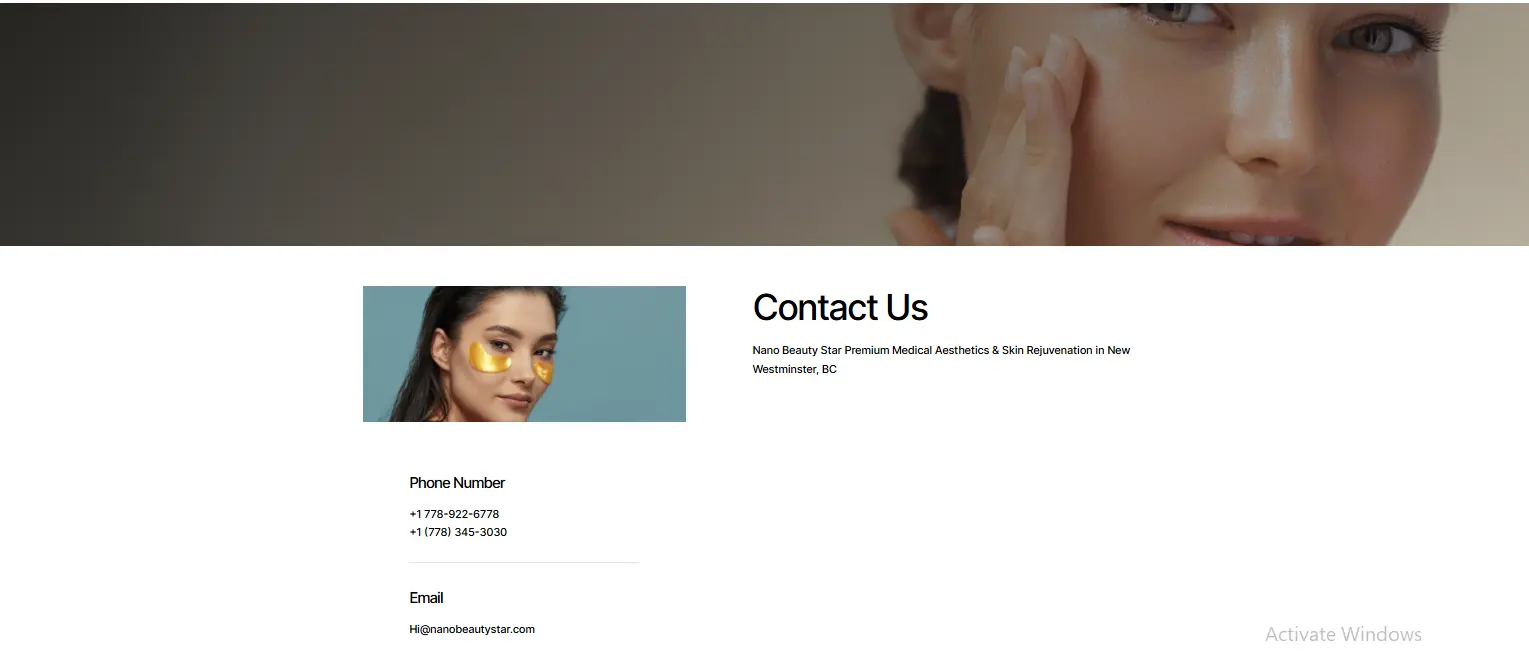 Nano Beauty Star Vancouver contact details clinic