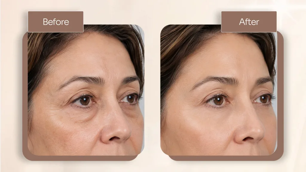 Know about Secret RF before and after eyes treatments.