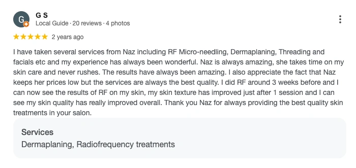 Positive secret RF reviews and patient experiences.
