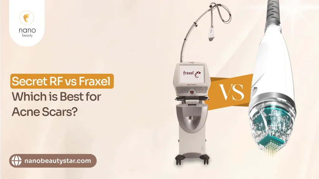 Secret RF vs Fraxel for acne scar treatment comparison guide.